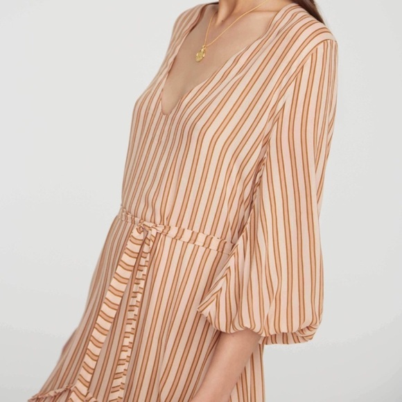 Matilda Peasant Dress - Almeria Stripe Pink - Picture 4 of 4